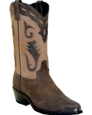 12" Men Western Two Toned Brown-Tan (4740) - Silverado Boots