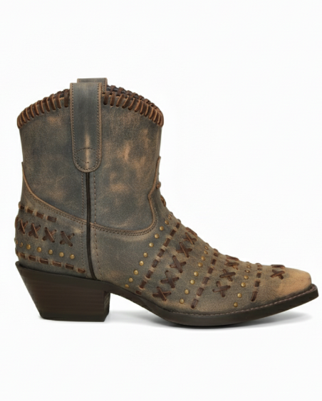 6" Ladies Distressed Western Brown (5074) - Silverado Boots
