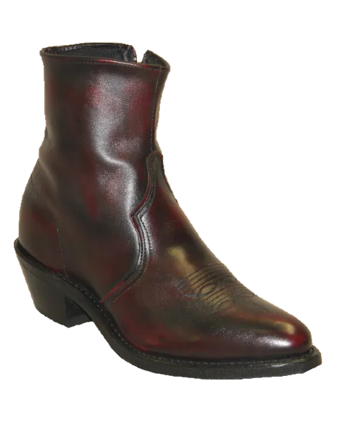 7" Men Western Zipper Black Cherry (3147) - Silverado Boots