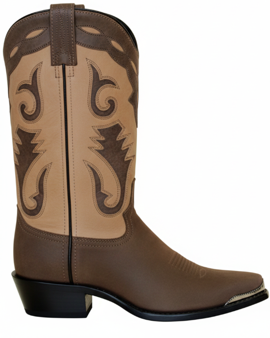 12" Men Western Two Toned Brown-Tan (4740) - Silverado Boots
