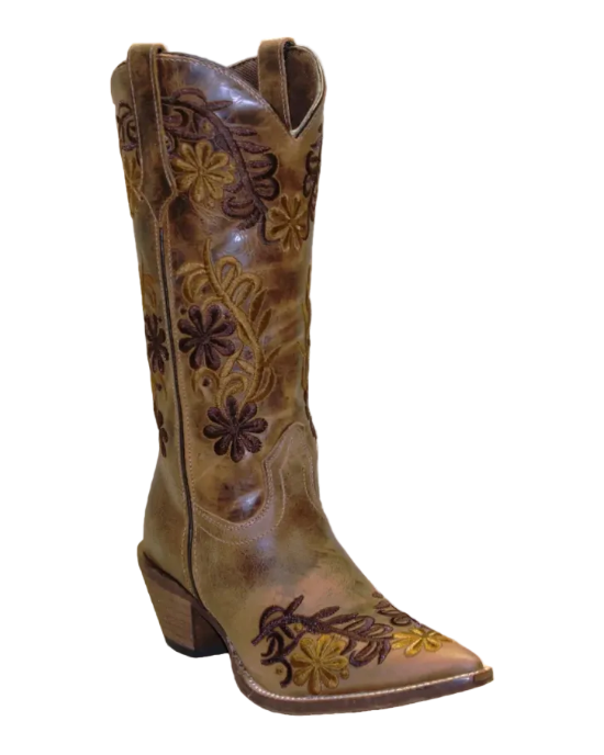 12" Ladies Western Embroidery Tan (5024) - Silverado Boots