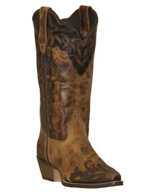 12" Ladies Western Two Toned Brown (5026) - Silverado Boots