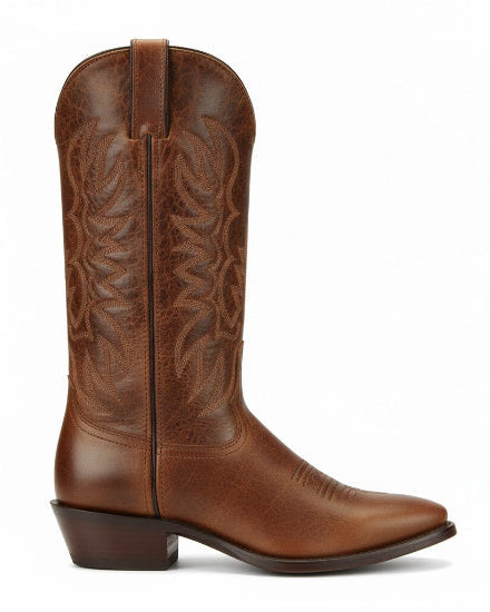 12" Men Western Textured Brown (6454) - Silverado Boots