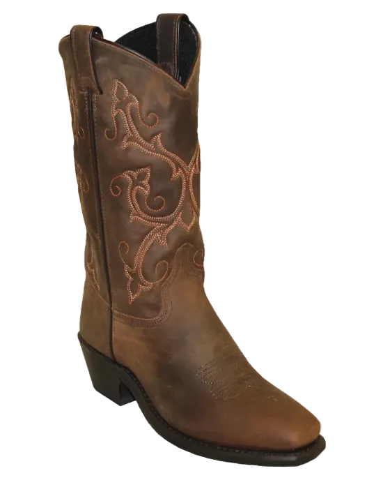 12" Ladies Western Cowhide Brown (9074) - Silverado Boots