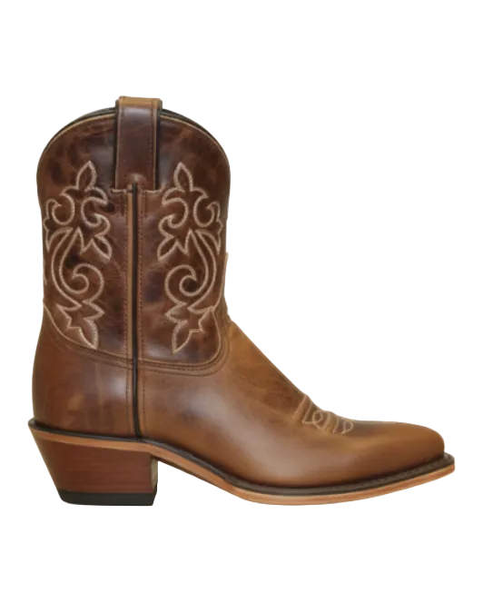 7" Ladies Western Bootie Polished Brown (9098) - Silverado Boots