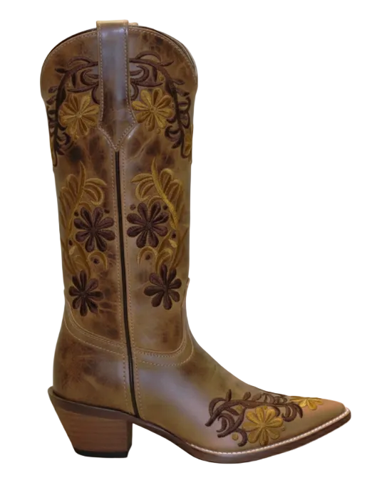 12" Ladies Western Embroidery Tan (5024) - Silverado Boots